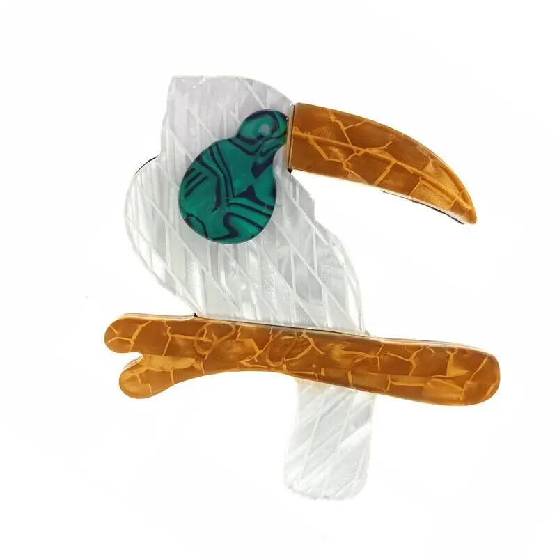 peichi handmade acrylic animal jewelry  bird brooch pins fancy resin brooch for women