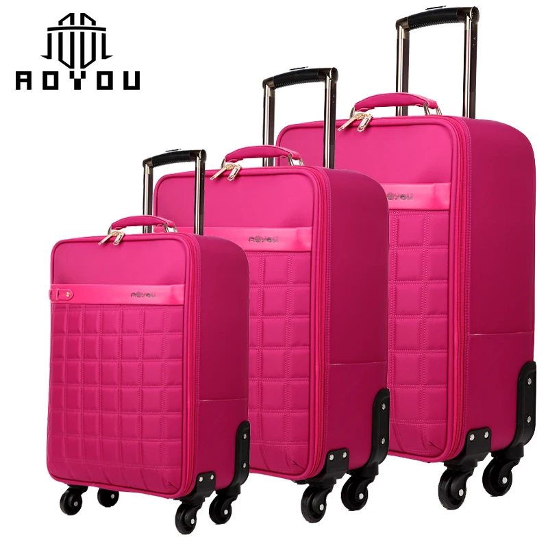 
3pcs 16/20/24 inch new travel trolley luggage sets suitcase carry bag soft nylon luggage 