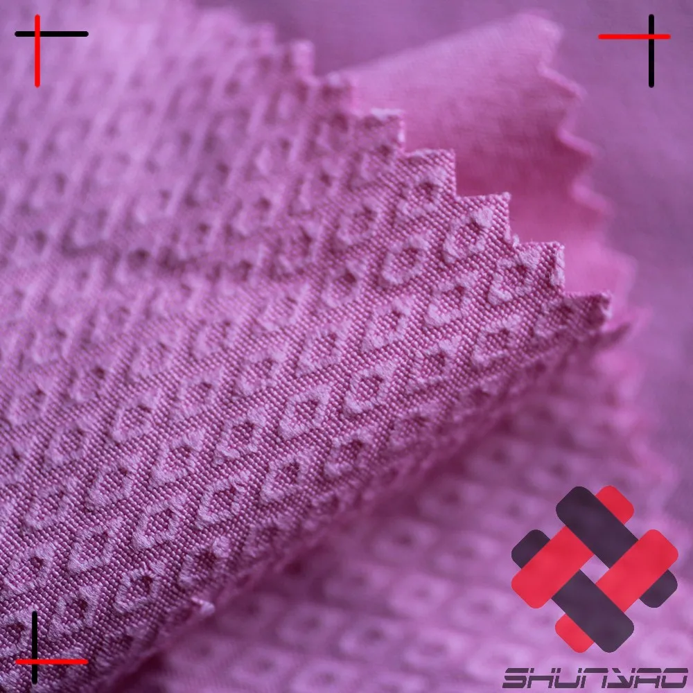 diamond jacquard  4 way stretch microfiber polyester fabric
