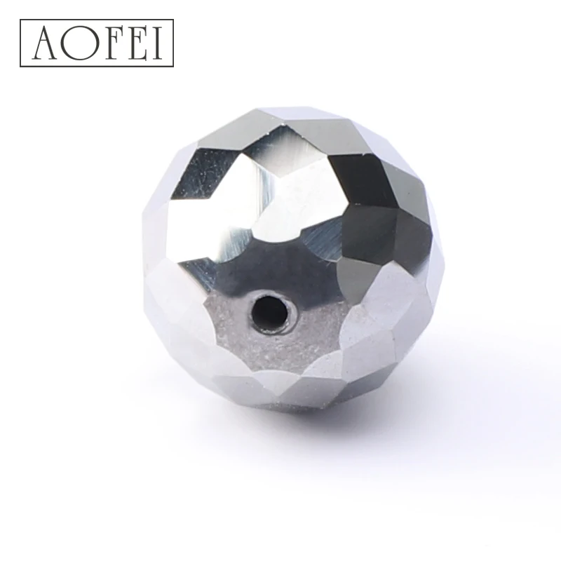 Natural gemstone suppliers 128 faceted terahertz beads for making bracelet