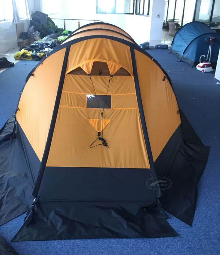 Professional Outdoor Manufacturer High End 40D Nylon Silicone Single Treated Glamping 4 Person Family Tent China  Supplier