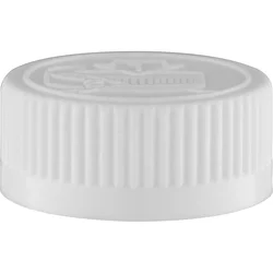 38-400 White Child Resistant Cap w/F217 Liner, 38mm CRC plastic cap