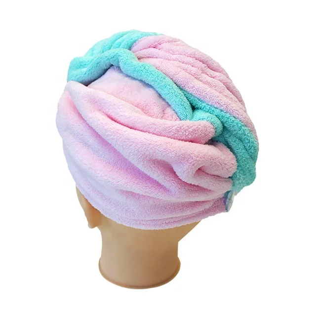 
Super absorbent customized logo women microfiber dry hair turban 
