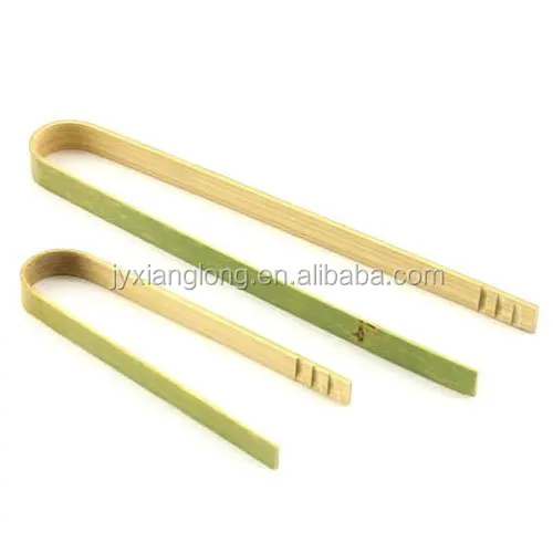 U shape mini disposable bamboo tongs for food