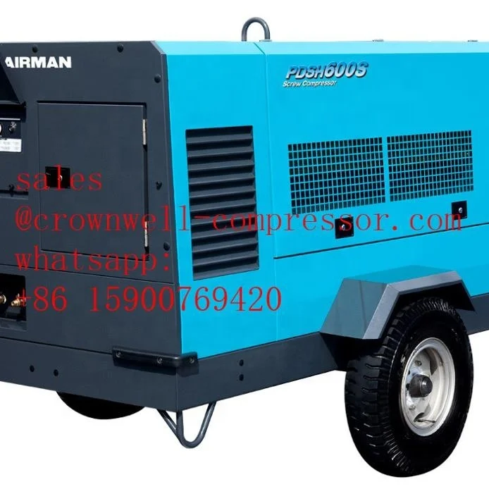 PDSJ750S-4B2 AIRMAN portable screw compressor Trailer High Pressure series ENGINE MITSUBISHI 2 stage pressure switching