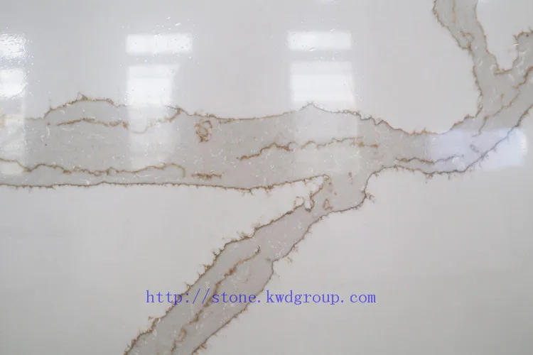 Artificial Stone snowfall granite countertops White Calacatta Quartz
