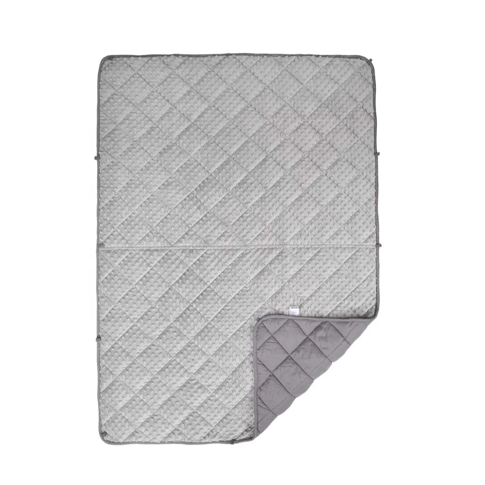 
5lbs 36x48 inch Double Use Baby Weighted Blanket pinky soft Glass beads Sensory Calming Comfort Weighted Blanket for kids gray 