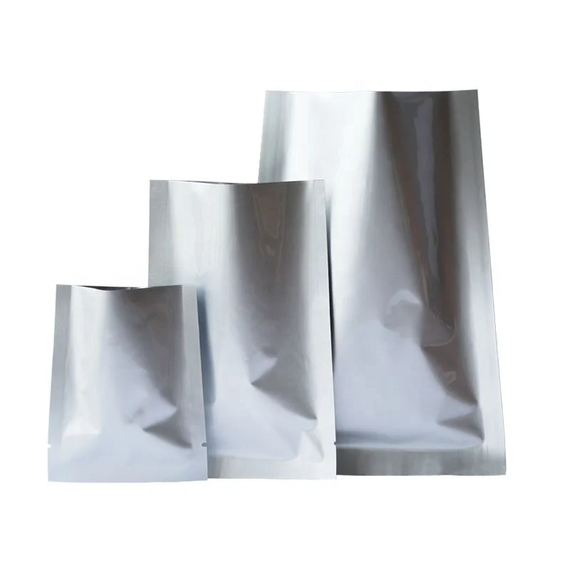 Laminated 3 side seal vacuum pouch aluminum foil packet bag for snack packaging with tear