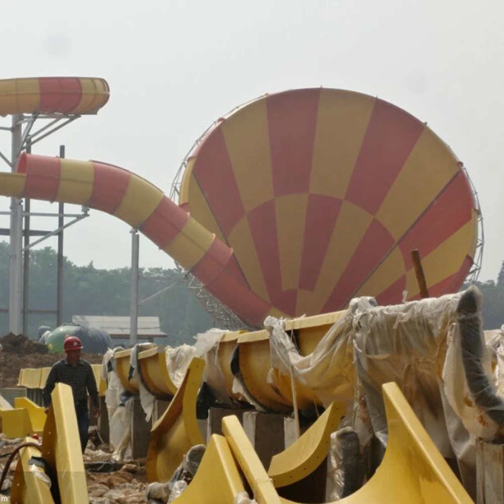 
Fiberglass Steel Pipe Big Cyclone Water Slide / Outdoor Adult Slides Equipment 