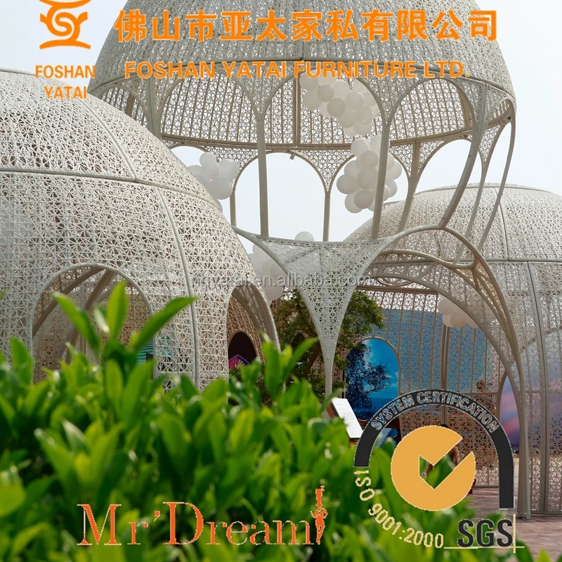 Mr Dream luxury designer outdoor patio poly rattan wicker babylon gazebo for hotel and garden