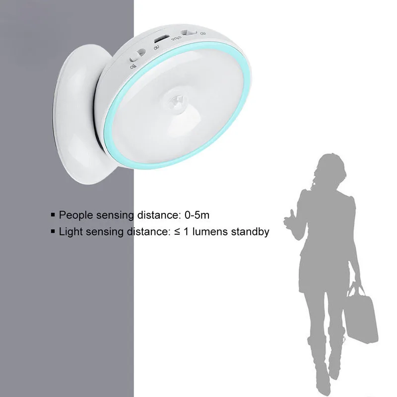 Portable USB Rechargeable  waterproof IPX5 Human Body Induction Motion Sensor LED Night Light LED work light
