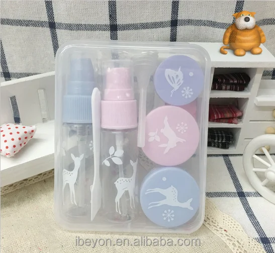 8Pcs Plastic Packaging Refillable Pet Bottle Jar Travel Beauty Kit For Ladies