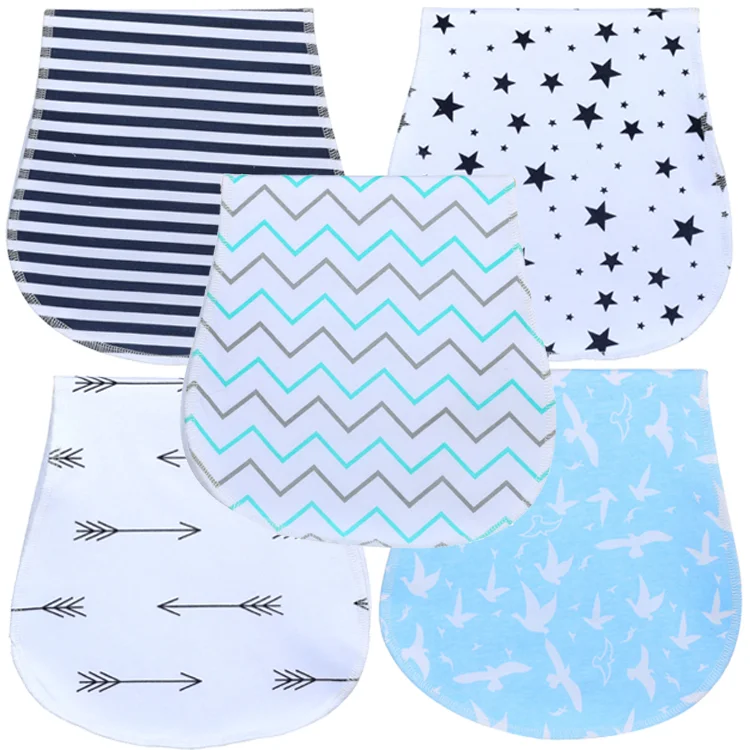 
A set of 5 pack of baby burp cloths 3 layers extra soft waterproof absorbent burp cloths 