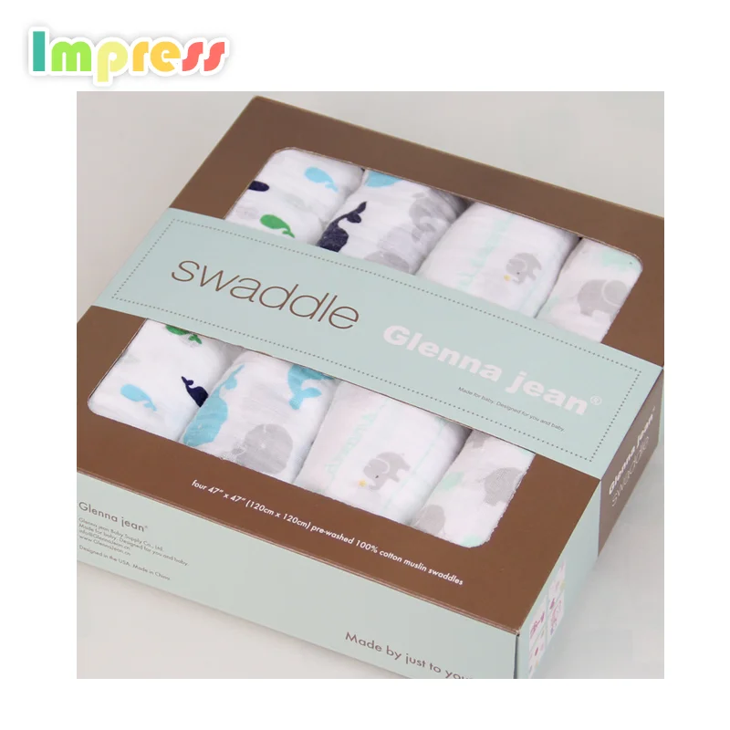 Hot selling baby swaddle blanket animal printed soft touch 100%cotton baby blanket muslin swaddle