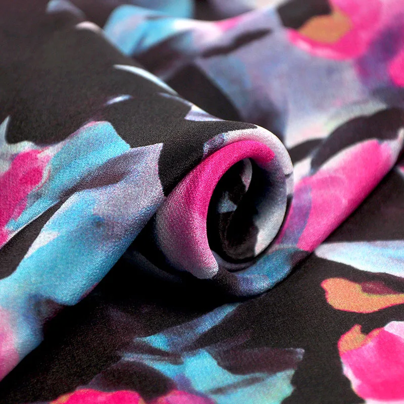 Изготовленная на заказ ткань из 100% чистого шелка с цифровой печатью из крепдешина