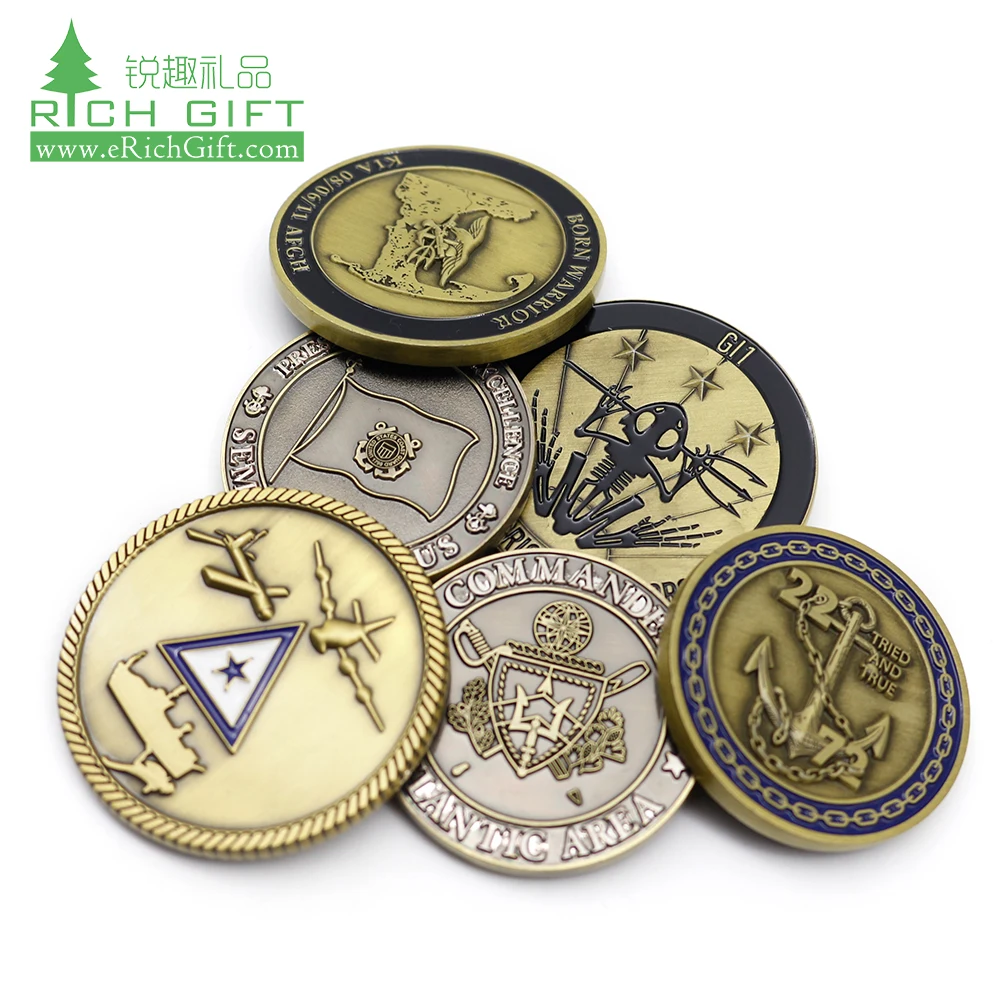 Bulk cheap custom made metal printed engraved silver gold plated magnetic south korea sobriety coins wrestling uk challenge coin