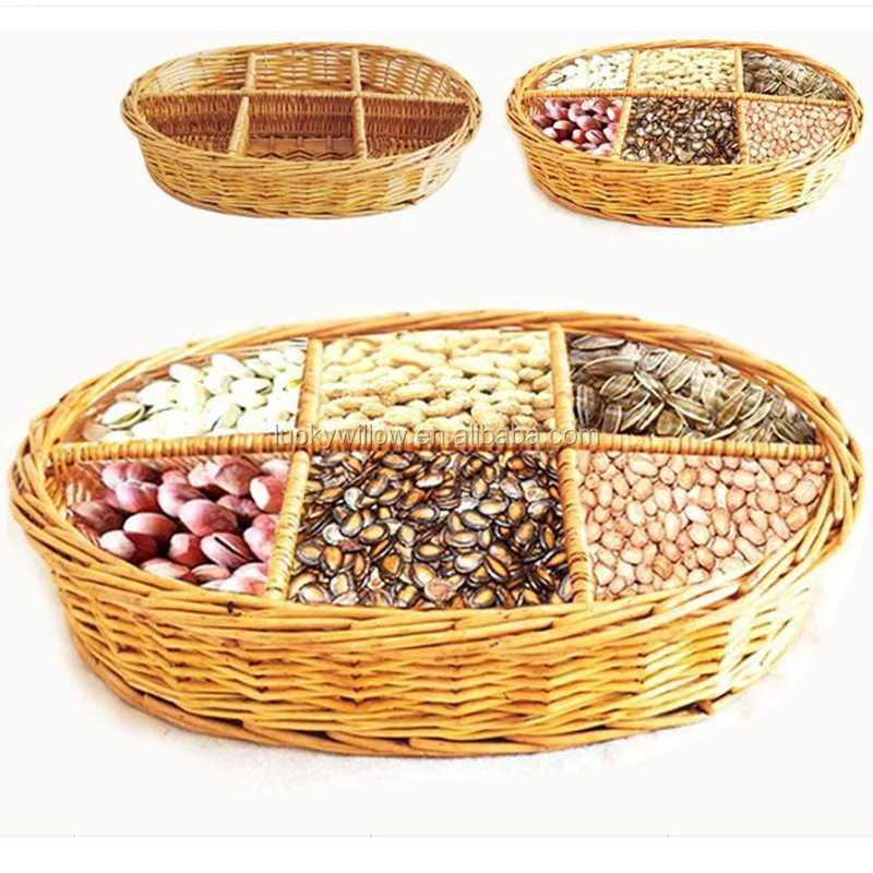 
Rattan wicker dried fruit basket for Christmas and new year 