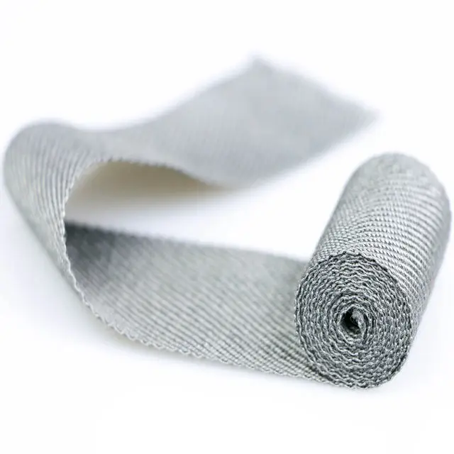 High toughness melt metal extract stainless steel fiber braided tape for mechanical conveyor electrostatic elimination