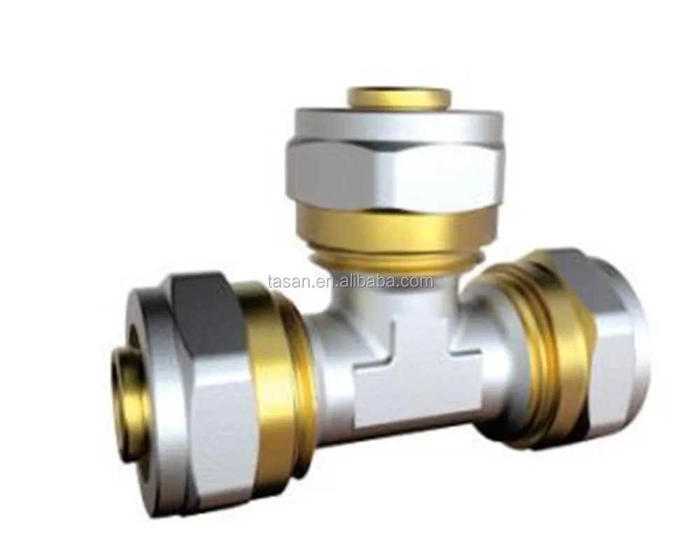 S6201B Brass tee female 3 way copper elbow pex pipe fitting