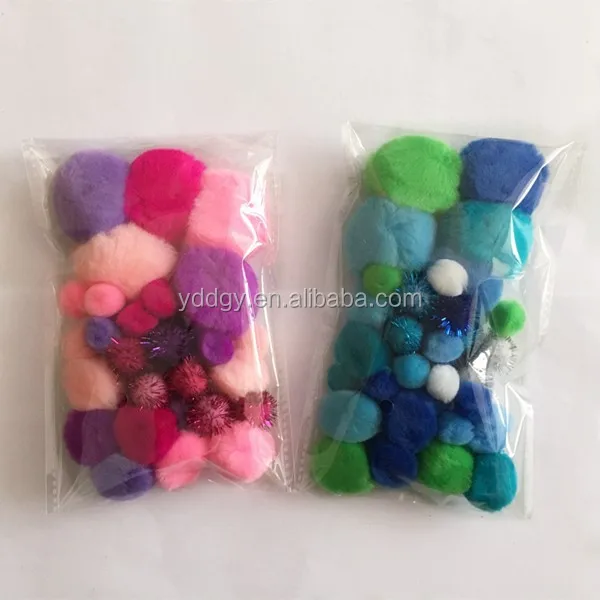 
Spring color chenille stems with pompoms DIY toys set with Googly eyes 