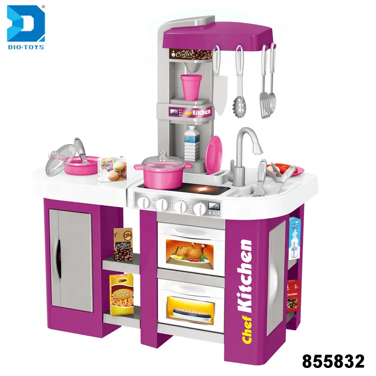 pretend play cooking game toys kids big kitchen with lights sound