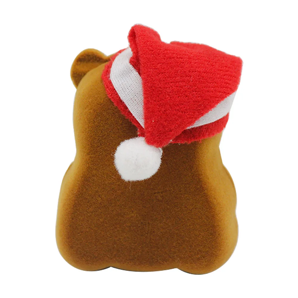 Animal shape bear flocked carton ring earring packing box