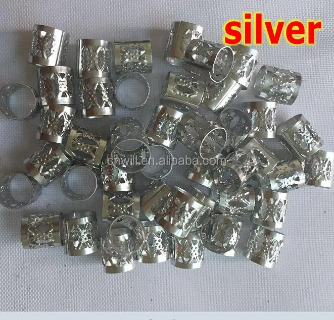 dreadlock beads Braiding Hair Accessories Decoration Dread Lock Metal Cuffs Beads Dreadlocks 8mmx8mm 12pcs per bag