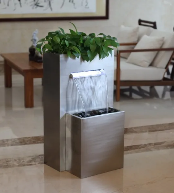 stainless steel water feature indoor water fountain waterfall for home decoration