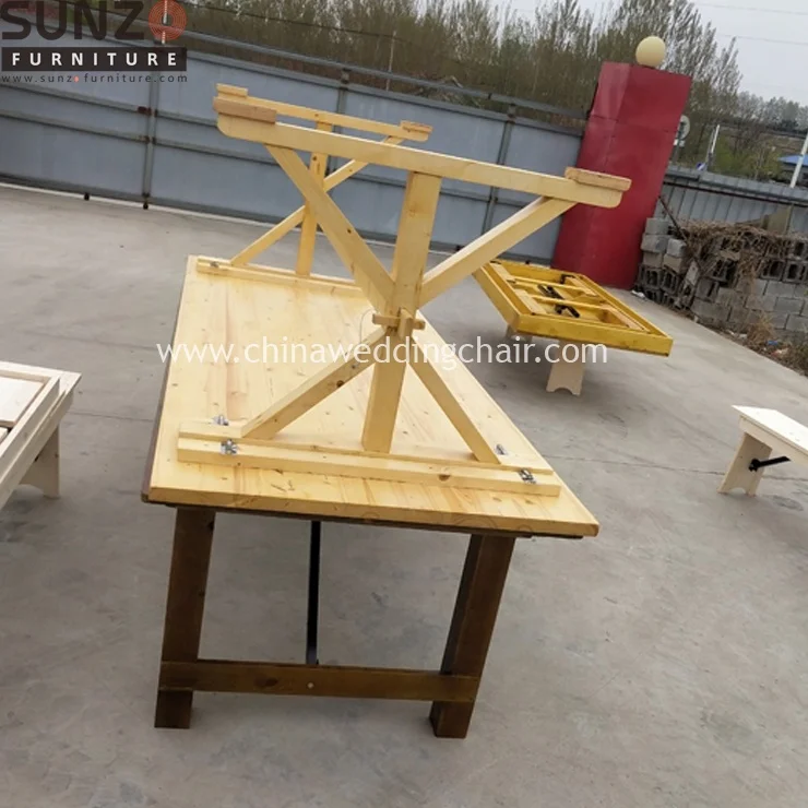 French country table solid wood oak wood old farm table wedding folding table