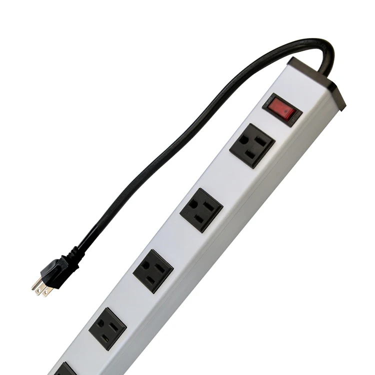 
High Quality AC Safety US power U L approval Socket Outlet strip Office 9 way Extension Plug with switch 