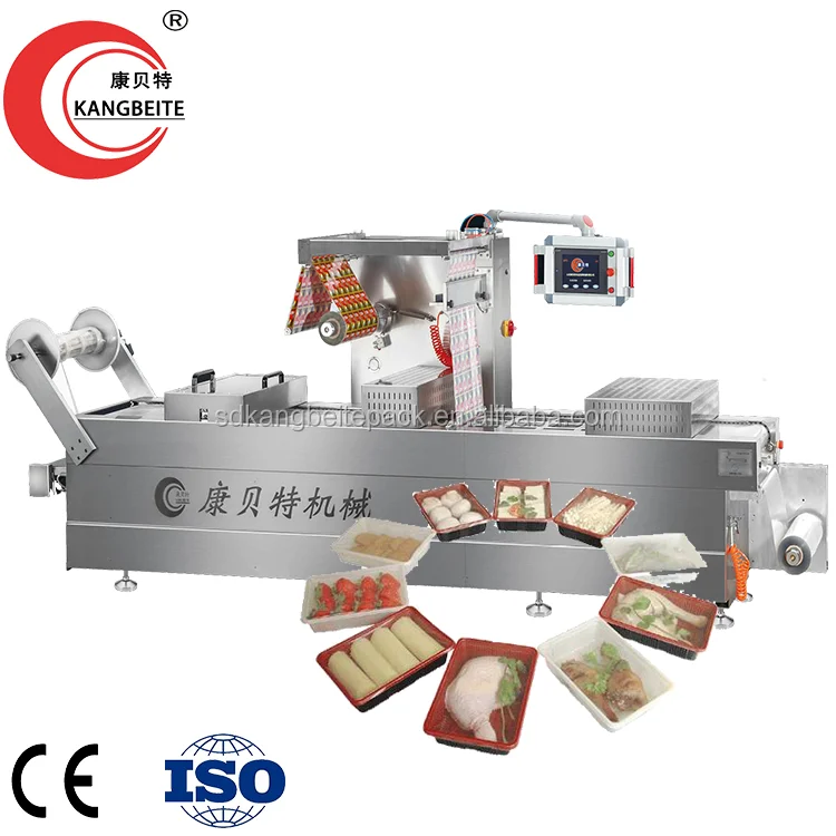 KANGBEITE CE certified fully automatic Nitrogen Gas Flushing Packing Machine for fresh Meat fast food  frozen seafood