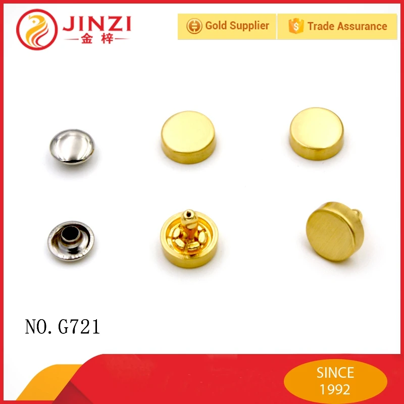 Оптовая продажа декоративные золото шпильки с плоской головкой заклепки с крышкой для кожаная сумка