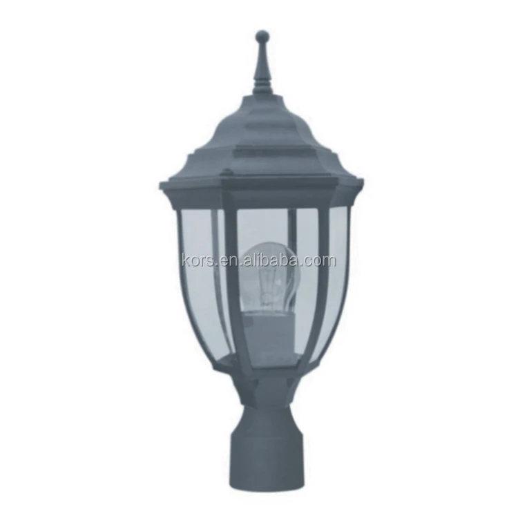 Outdoor Post Top Light Pole Mount Driveway Lighting Garden Porch Yard Fixture Black Lantern Lamp