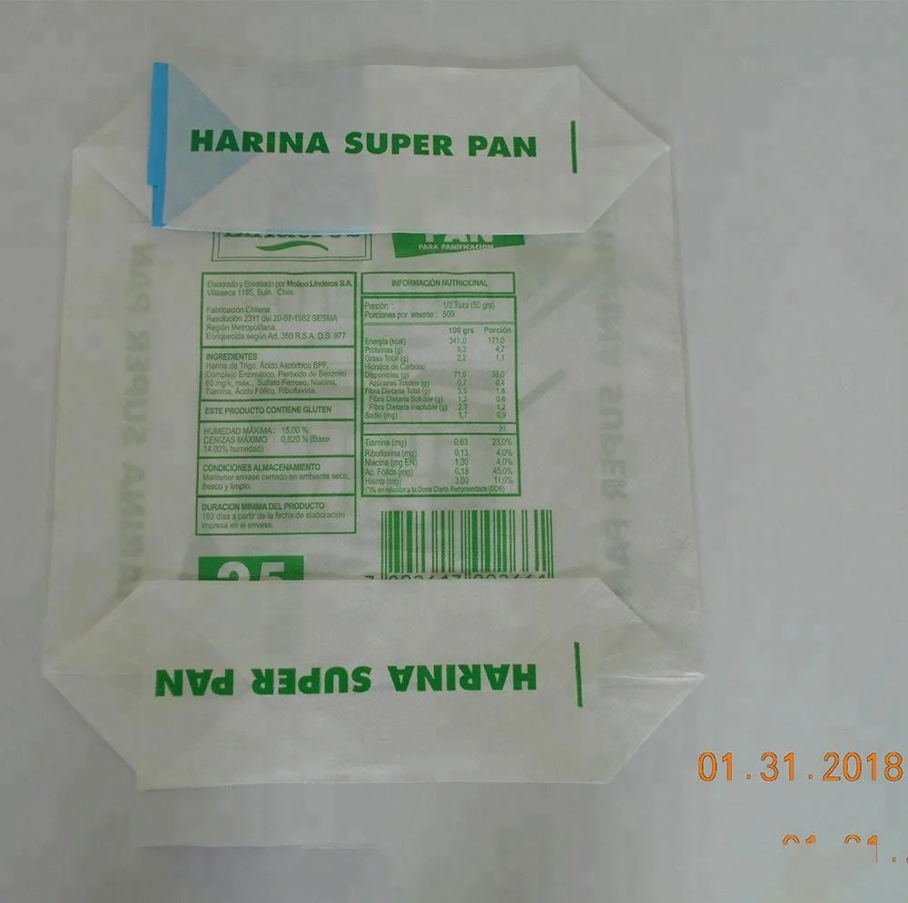 Полипропиленовый плетеный ламинированный блок нижний клапан мешок для пшеничной муки 50 кг Цена Цементного Мешка