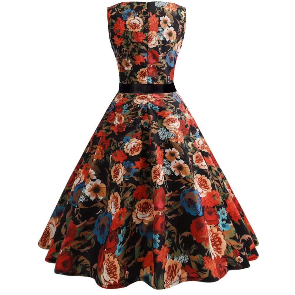 Plus Size Women Clothing Pin UP Vestidos Spring Autumn Retro Casual Party Rockabilly 50s 60s Vintage Dresses