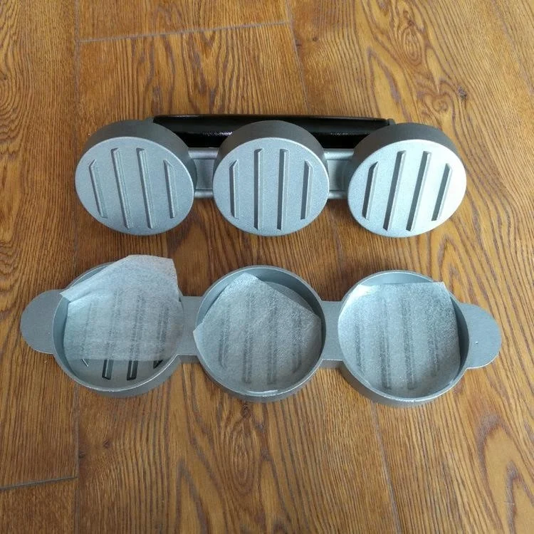 high quality Aluminum 3 slot mini hamburger patty maker burger press