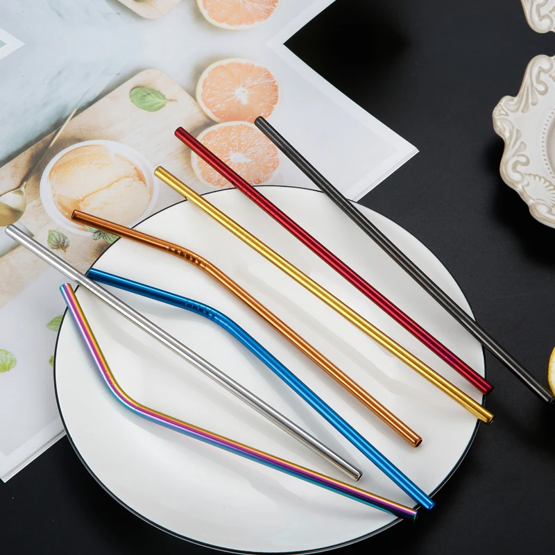 Approved Custom Reusable 304 Stainless Steel Metal Drinking Rvs Titanium Straw Case Set