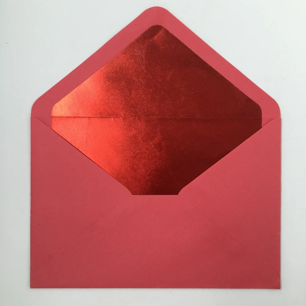 Изготовленные на заказ Горячие фольгированные высококлассные конверты с красными бриллиантами для чистки и запечатывания, конверты с бриллиантами, конверты для карт