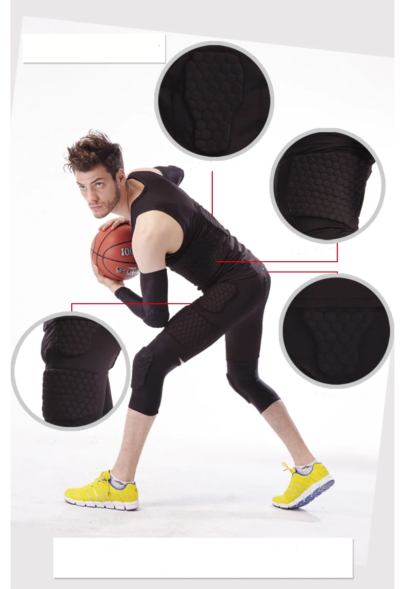 Wholesale Padded Protective Basketball Sport Suits Compression Vest, Padded Shorts