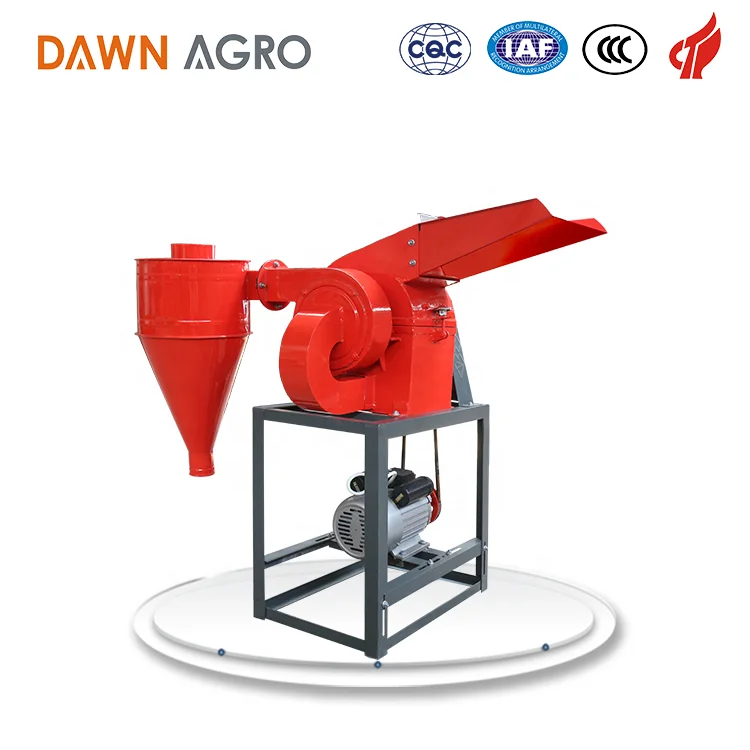DAWN AGRO Rice Husk Hammer Flour Mill Maize Pulverizer Machine Corn Straw Crusher Plant with Low Price