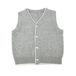 British stylish baby boys v neck grey color school uniform sweater vest