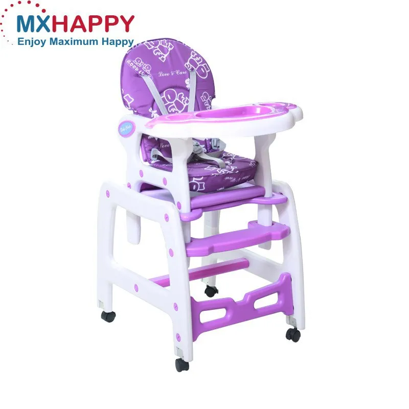 MH01 Cheap Plastic Colored Baby High Chair with Rocker High Chair eating food feeding Chairs