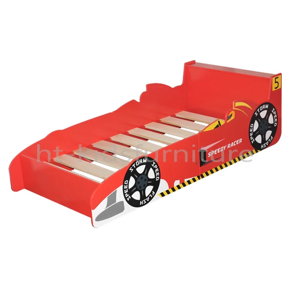 158x73x(H)45.5cm MDF E1 And Pinewood Easy Assembly Kids Race Car Bed, Best Sale Wooden Kids Junior Bed