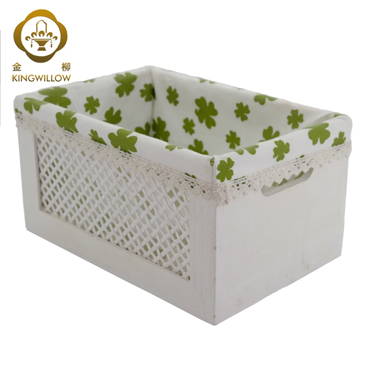 Kingwillow Wood basket gift and bamboo storage baskets, sundries storage bin with liner