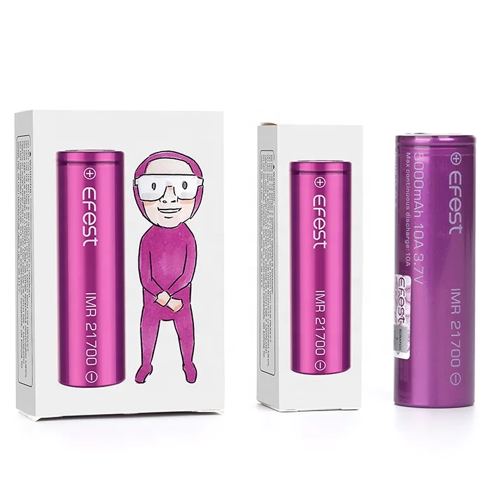 
Rechargeable Efest Battery 21700 5000Mah 10A 3.7V Li-Ion 21700 Efest 