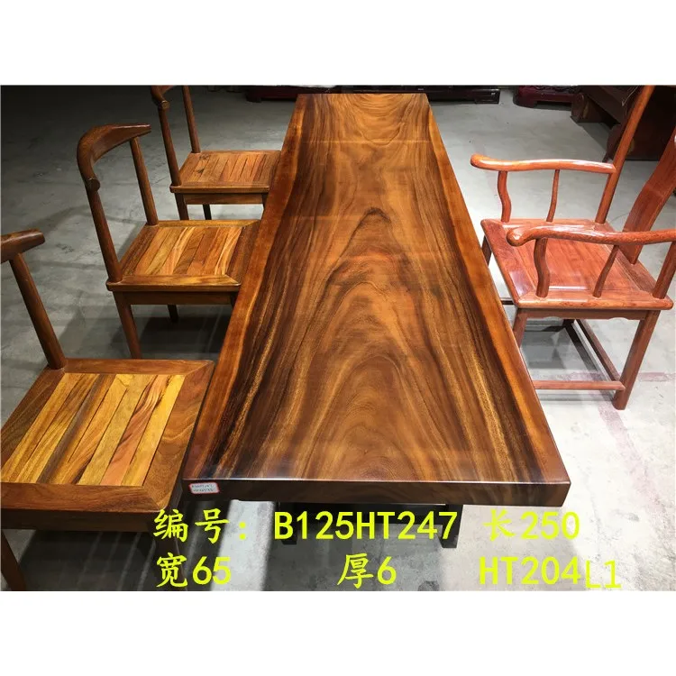 
China Supplier Solid Wood Table Customized Size Walnut Slab Dining Tables 