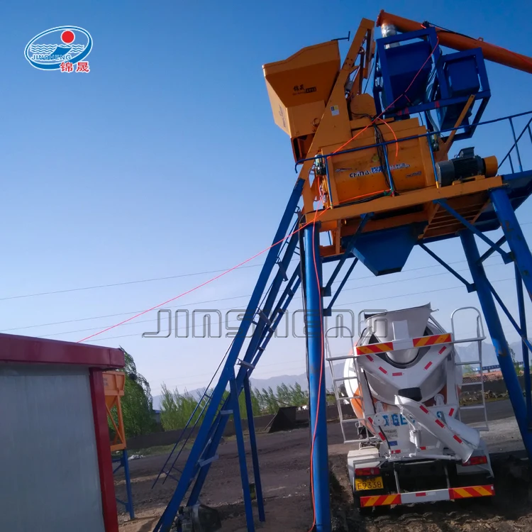 HZS35 stationary concrete batching plant supplier and ready mix concrete mixer plant in egypt for sale
