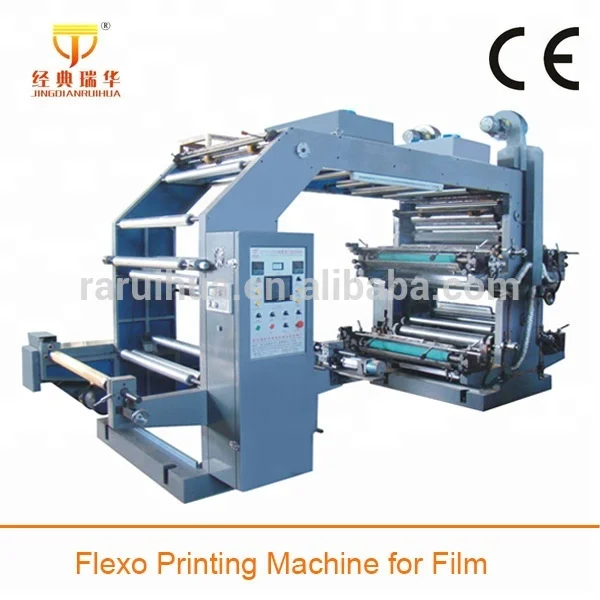Automatic Roll to Roll 3 Colour Flexographic Paper Printing Machine for Adhesive Tape