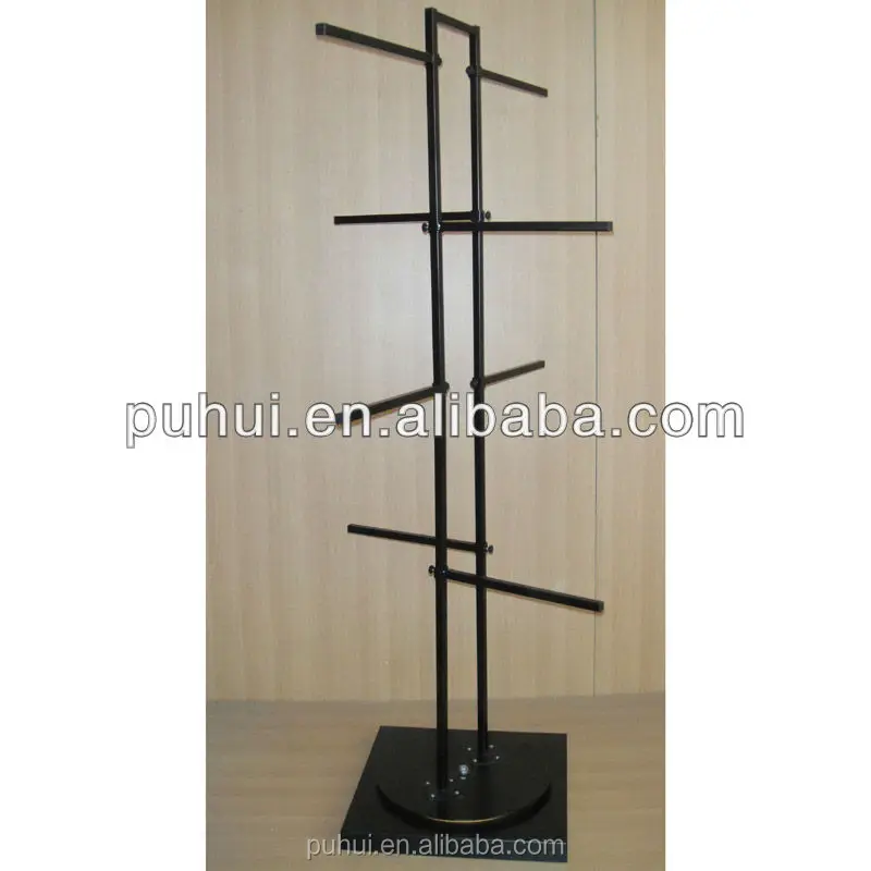 Multi Layer Adjustable Floor Stand Retail Store Metal Wire Hook Arm Hanger  Spinning Bag Display Rack