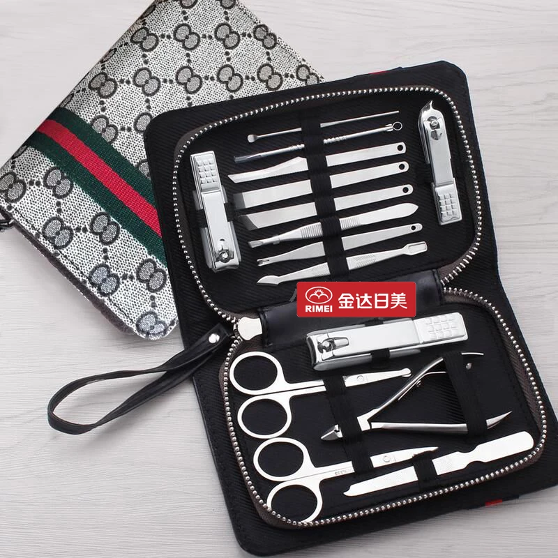 Professional salon spa manicure pedicure tools girls grooming kit finger nail clipper set